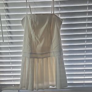 Wild Fable White Adjustable Strap Pleated Mini Dress